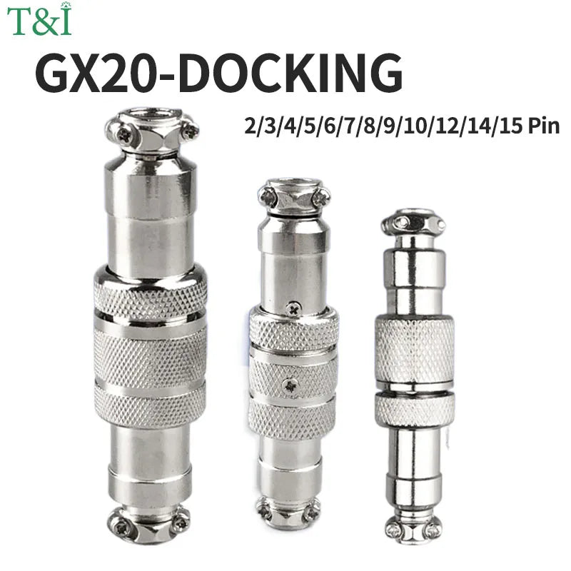 GX20 2–15 pin male and female docking aviation plug and socket, circular waterproof butt joint connector