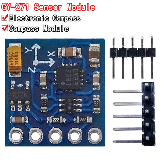 GY-271 QMC5883L triple axis compass magnetometer sensor module 3–5V I²C for Arduino and DIY electronics projects