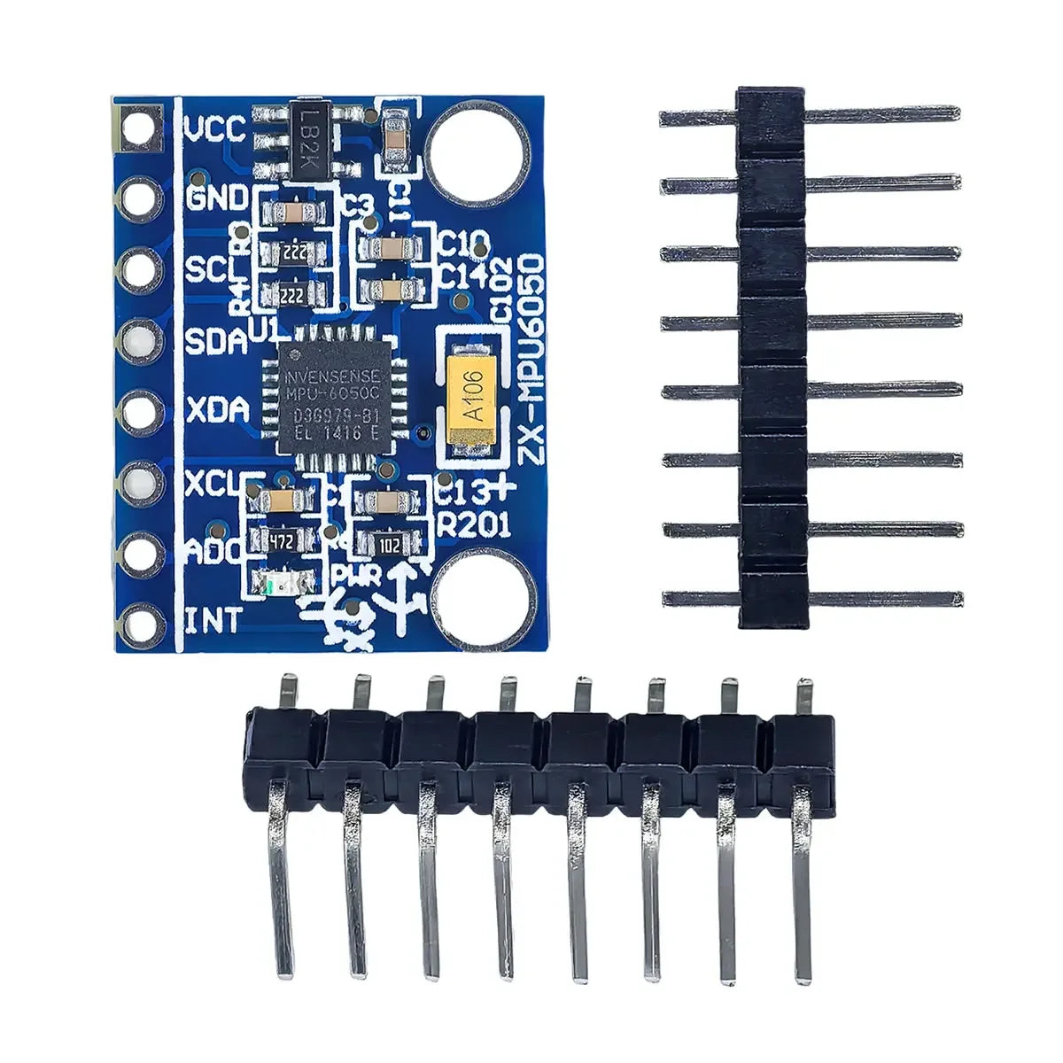 GY-521 MPU-6050 3-axis gyroscope and accelerometer sensor module, I2C/IIC interface for Arduino, quadcopter, drone, and DIY electronics projects
