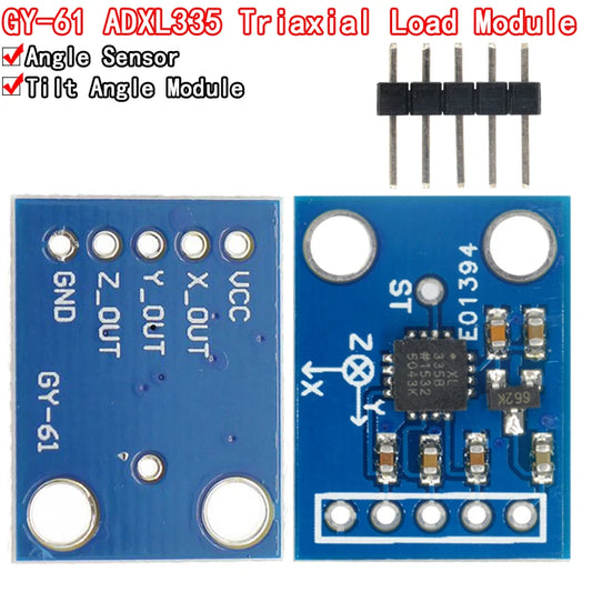 GY-61 ADXL335 3-axis analog output accelerometer module, 3V-5V, for measuring acceleration and angular motion in Arduino and DIY electronics projects
