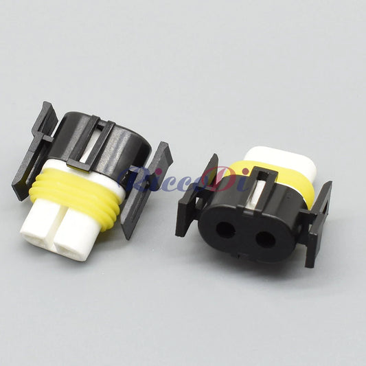 H11 2 pin sealed automotive electronic wiring connector ceramic female socket overview