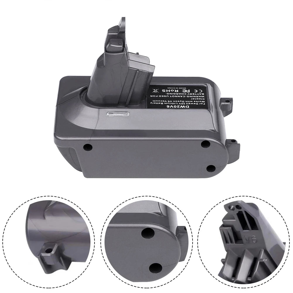 Battery adapter compatible with multiple handheld vacuum models including V6, V8, DC58, DC59, DC62, SV03, SV05, SV06