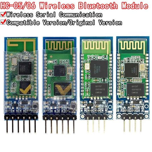 HC-05 and HC-06 Bluetooth serial module with 6Pin/4Pin anti-reverse connection, wireless pass-through for Arduino projects