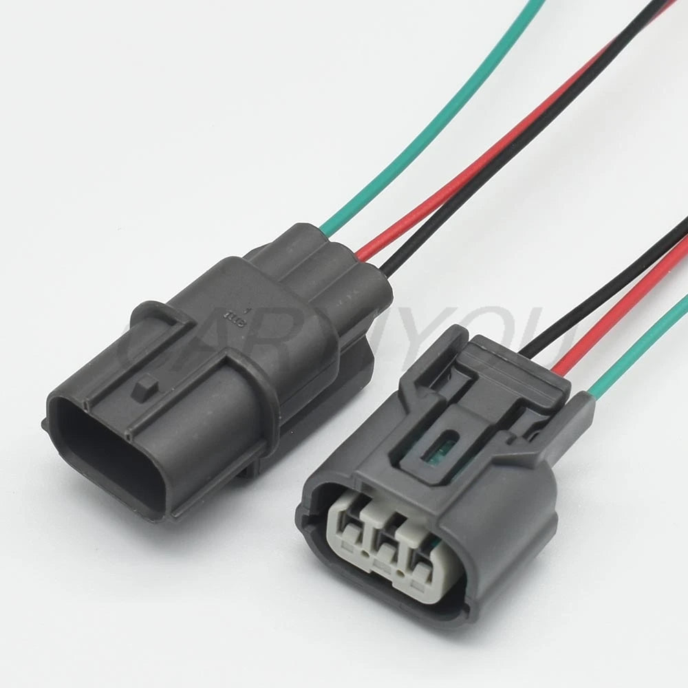 3 pin automotive headlamp wiring harness connector plug used in vehicle light systems