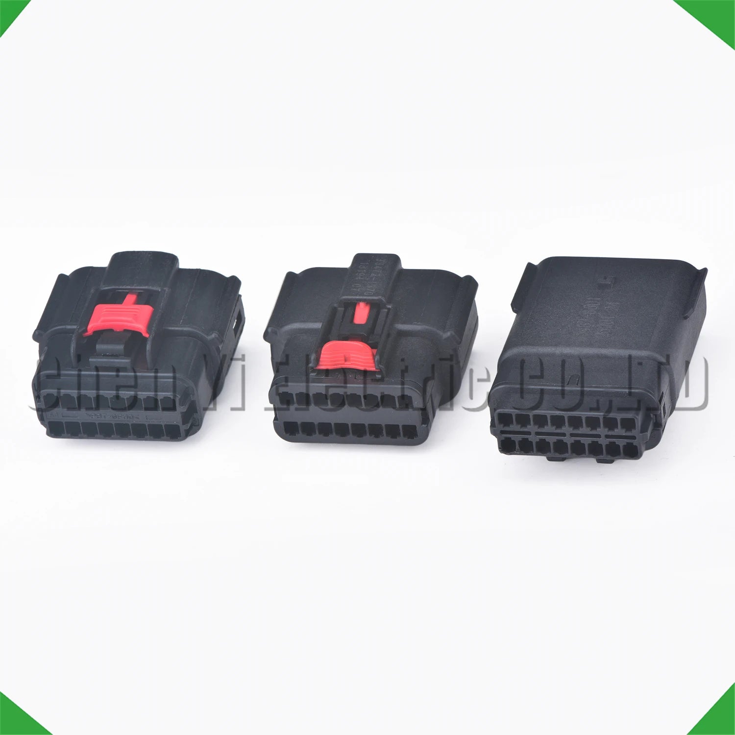 Close-up of 16 Pin auto connector wire harness plug for Ford, GM, Lincoln, Dodge, and GMC headlight lamps
