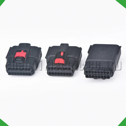 Close-up of 16 Pin auto connector wire harness plug for Ford, GM, Lincoln, Dodge, and GMC headlight lamps