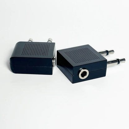 Aviation audio adapter converter, dual mono male plugs to stereo female jack for headphones and audio equipment