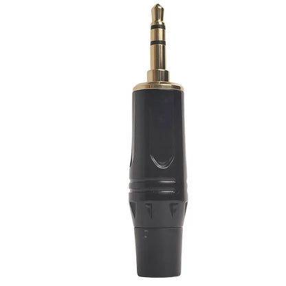 3.5mm stereo audio plug connector with gold plating, DIY soldering jack for headphone and microphone applications