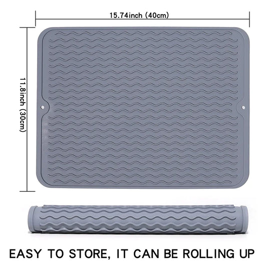 Close-up of silicone heat resistant trivet mat, multifunctional dish drying, cup coaster, and non-slip pot holder