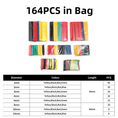 Heat-shrink tubing kit with 2:1 shrink ratio, thermoresistant insulation tubes for wires and electrical connections