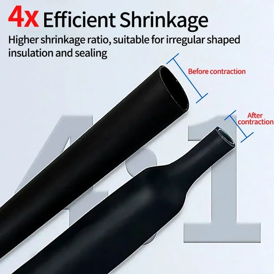 4:1 heat shrink tubing with adhesive glue lining, dual wall thermoretractile tube for cable protection