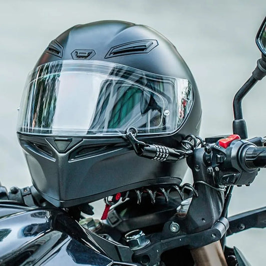 Anti-theft motorcycle helmet lock cable with durable steel wire rope design