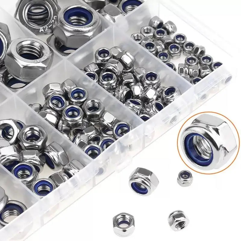 Hex nylon insert self locking nuts assortment