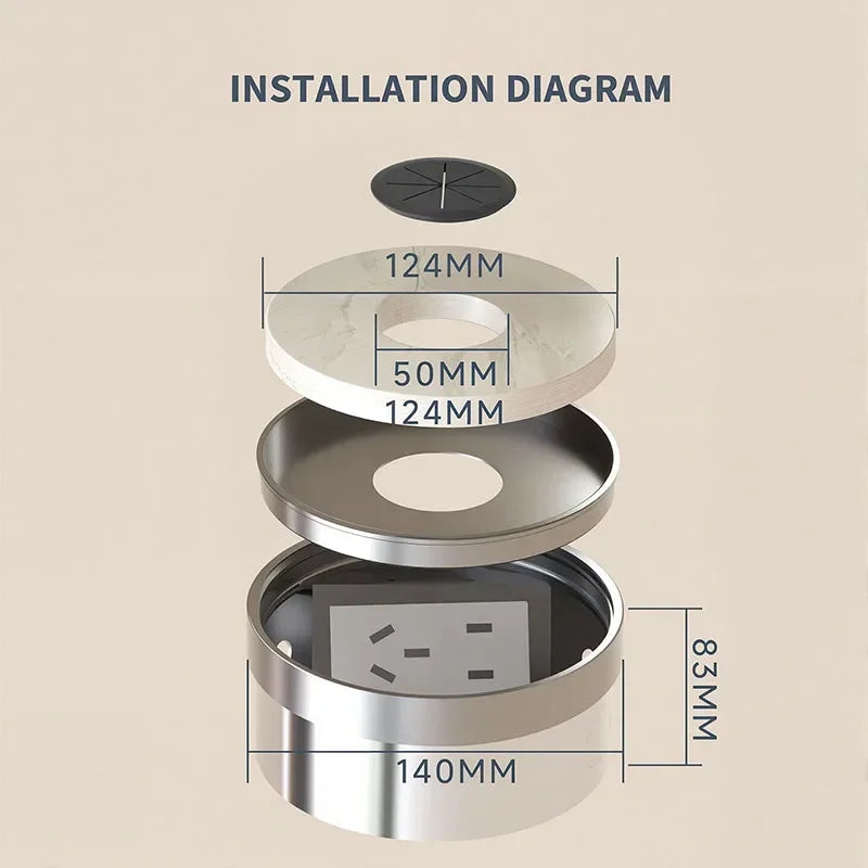 Flush Embedded Ground Socket Stainless Steel IP66 Indoor Outlet | Keszoox