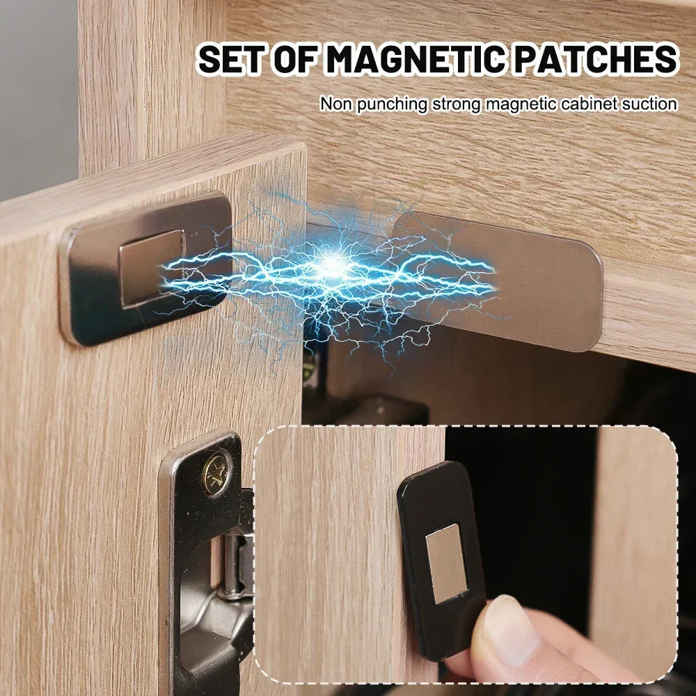 Hidden magnetic door closer for cupboard