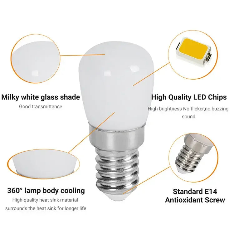 LED Refrigerator Light Bulb E12 E14 220V High Brightness – Keszoox