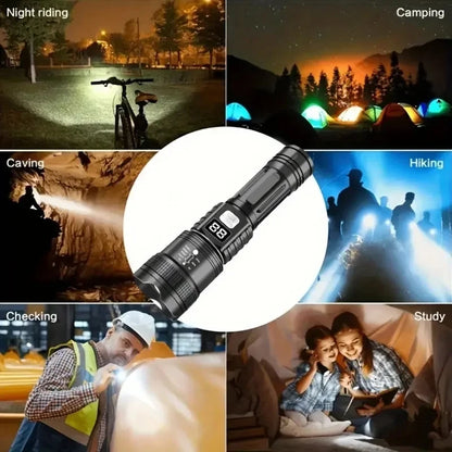 High power LED flashlight for outdoor camping and fishing
