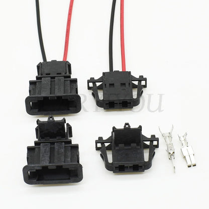 Close-up of high-quality 2P 6.3 series automotive connector for air conditioning blower wiring
