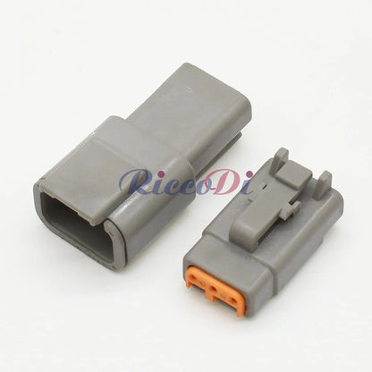 High quality ATM04-3P ATM06-3S DTM06-3S DTM04-3P 3 pin Deutsch automotive connector plug waterproof grey male & female for reliable use