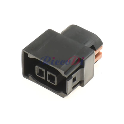 Close-up of high-quality 2 way female automotive connector for wire harness