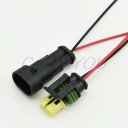 High reliability 2 pin automotive connector housing for wiring harness and electrical systems