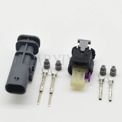 High reliability 2 pin female and male automotive connector housing for vehicle wiring systems