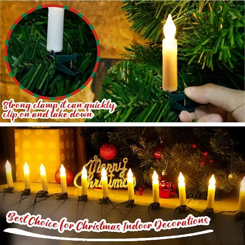 Holiday flameless candle light string for festive party and Christmas tree decoration