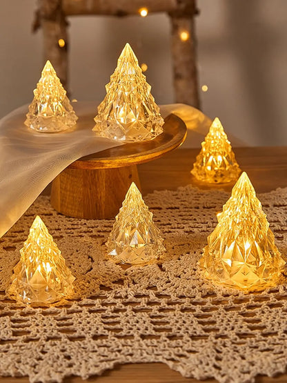 Flameless candle lantern for holiday decoration