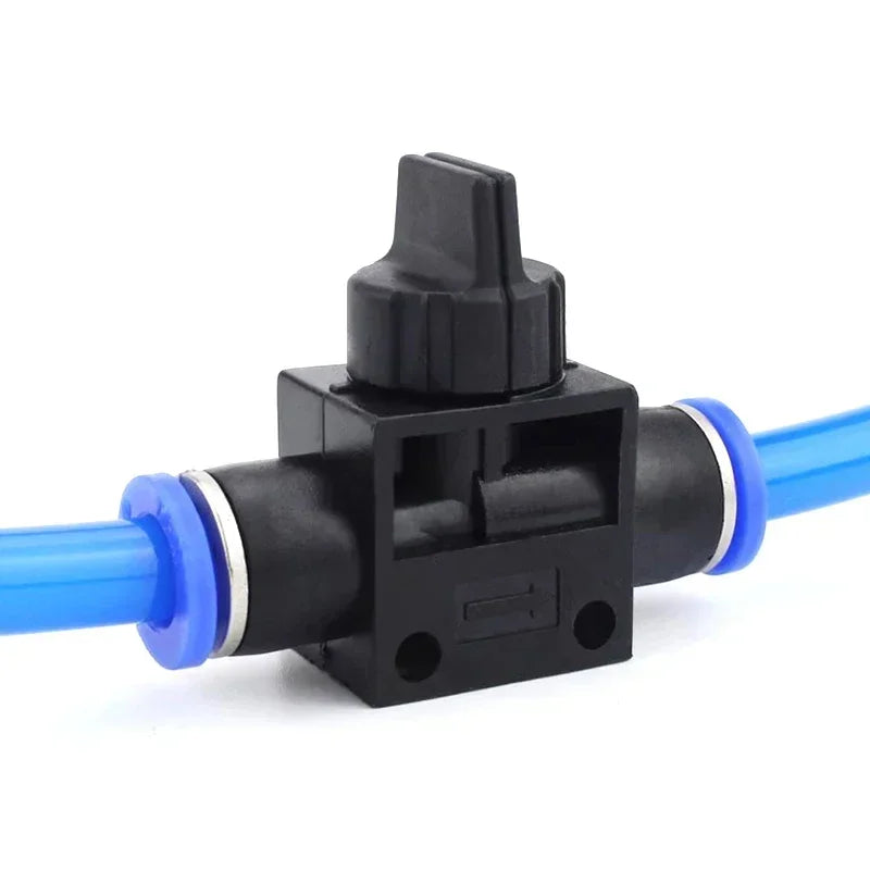 Set of HVFF air manual valves 10/50/200 PCS, pneumatic push in quick joint with manual current-limiting control