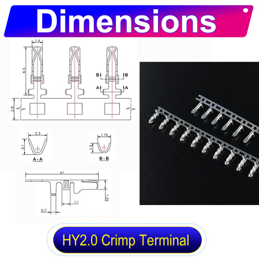JST 2.0mm Cable HY2.0 2-12Pin Same-Side-Head UL1007 PVC Cable