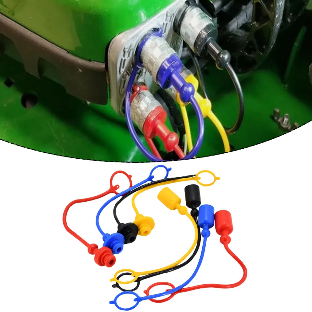 Hydraulic quick coupler dust caps, male and female PVC rubber plug covers, 1/4", 3/8", 1/2" sizes