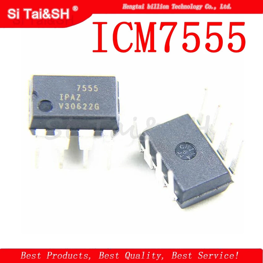ICL7555/ICM7555 DIP8 timer IC integrated circuit chip for electronics projects, oscillators, and DIY timing applications