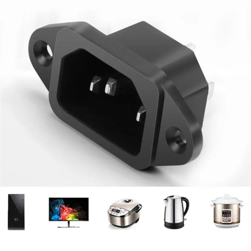 IEC 320 C14 male and female power receptacle connector for 10A 250VAC panel applications