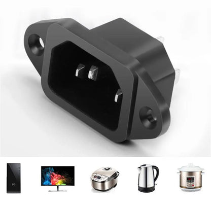 IEC 320 C14 male and female power receptacle connector for 10A 250VAC panel applications