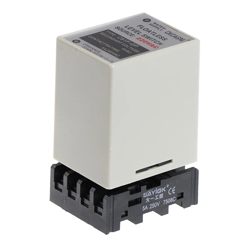 Industrial floatless level relay with base