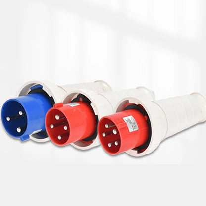 Wall mounted IP67 industrial plug and socket, 3/4/5 pin, waterproof dustproof, 125A, suitable for 380V 415V electrical systems