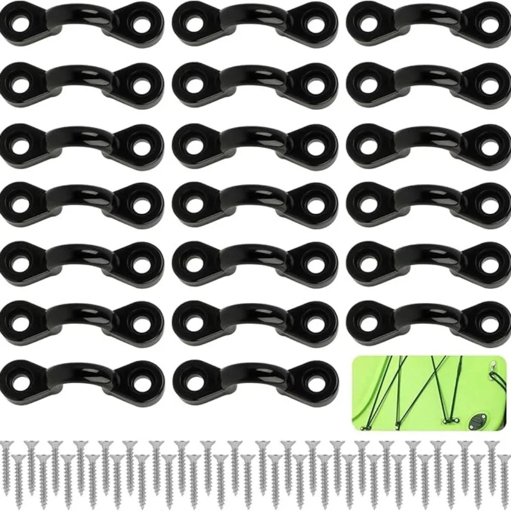 Fixed eye kit for inflatable boat deck rigging and marine sports accessories
