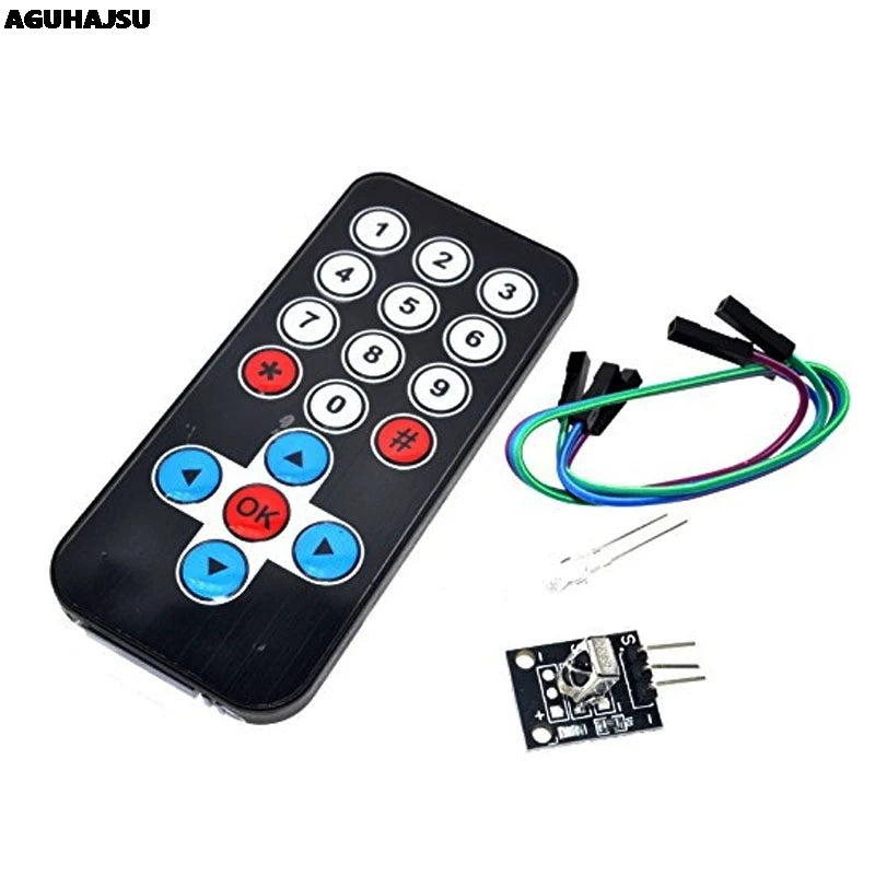 Infrared IR wireless remote control module kit HX1838, compatible with Arduino and Raspberry Pi, ideal for DIY electronics, remote control, and learning projects