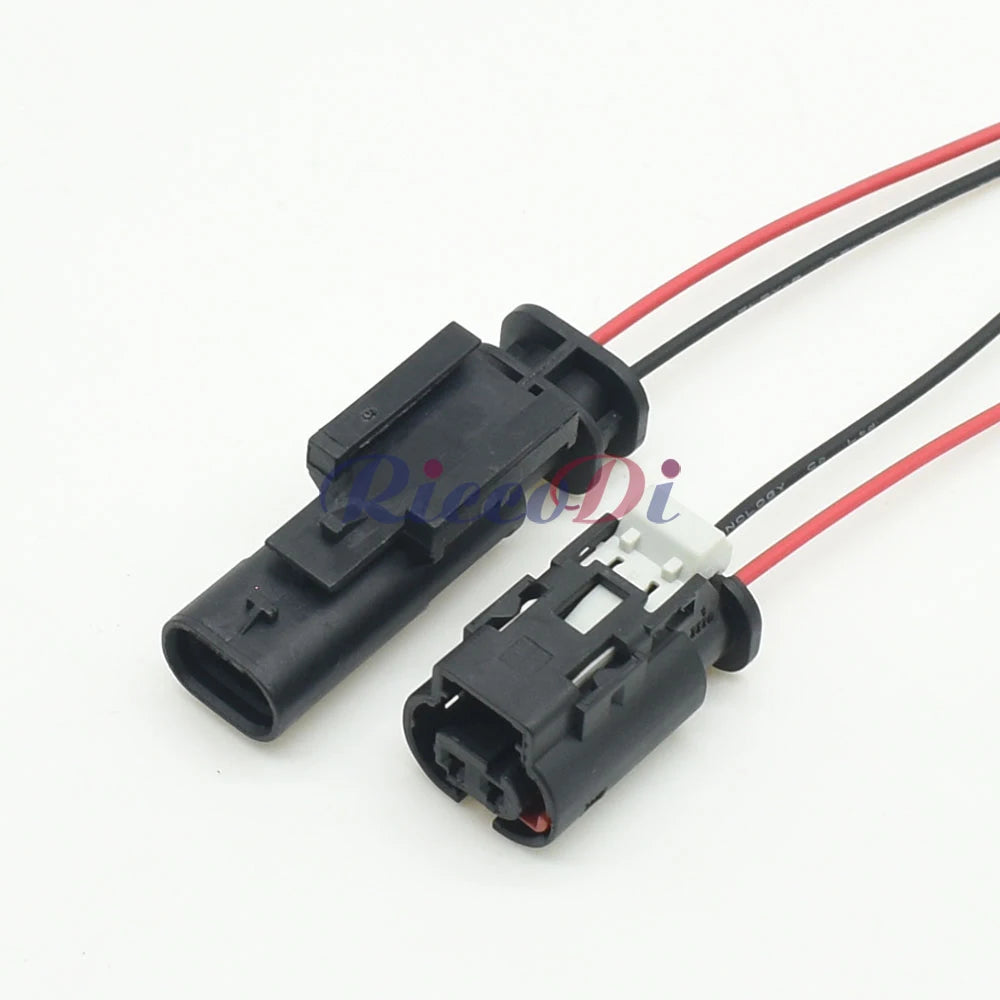 Installation of automotive fuel nozzle and urea sensor connector with terminals for long term reliability
