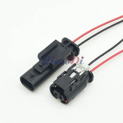 Installation of automotive fuel nozzle and urea sensor connector with terminals for long term reliability