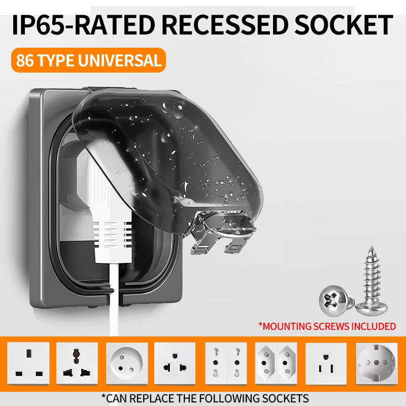 Ip65 Socket IP65 Waterproof Outdoor Socket, 16A High Power Wall Plate, 250V US/Tha ...