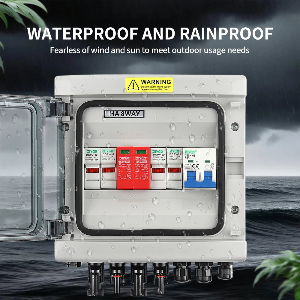IP65 waterproof solar combiner box for safe outdoor photovoltaic installations