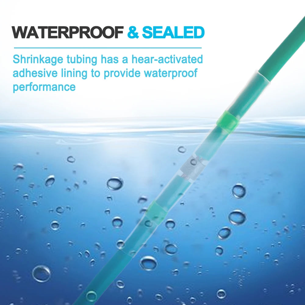 Close-up of IP67 waterproof welding ring heat shrink terminal for secure wire connection