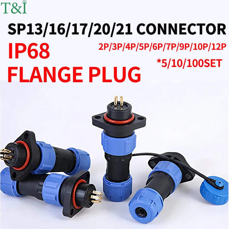 IP68 waterproof aviation connector, panel mount male and female plug socket, 2–12 pin circular connector for industrial equipment