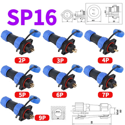 Series of IP68 aviation connectors, panel mount male and female plug sockets, 2–12 pin circular connector for industrial equipment