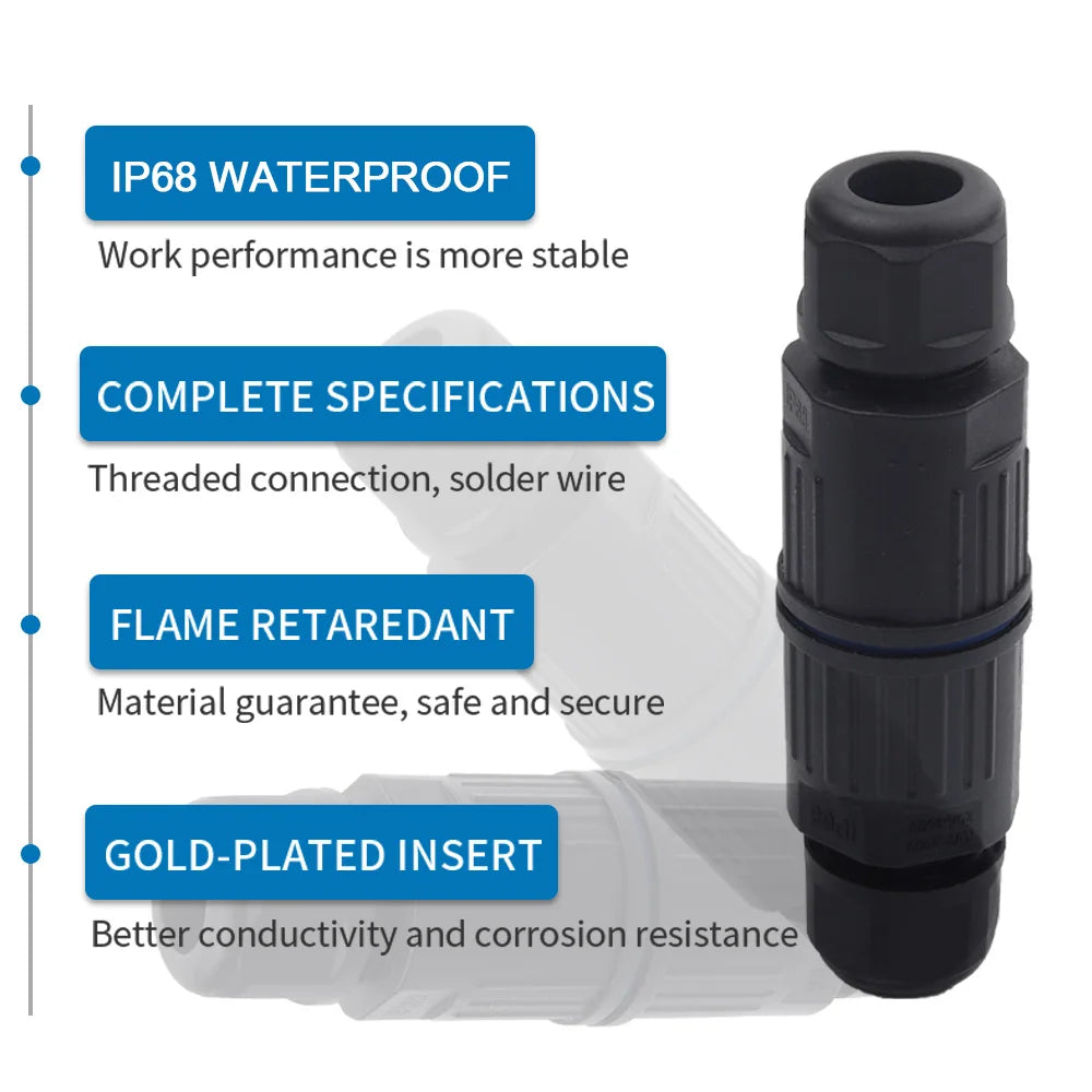 Close up of IP68 lever wire connector for outdoor wiring