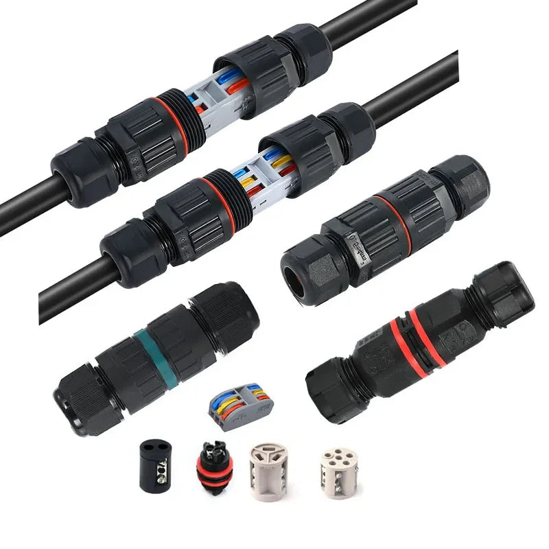 IP68 waterproof junction box showing electrical terminal pins and wire entry points for LED applications