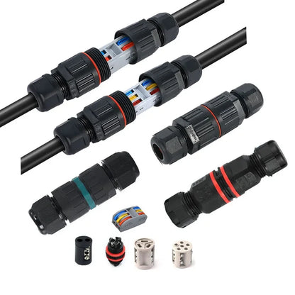 IP68 waterproof junction box showing electrical terminal pins and wire entry points for LED applications