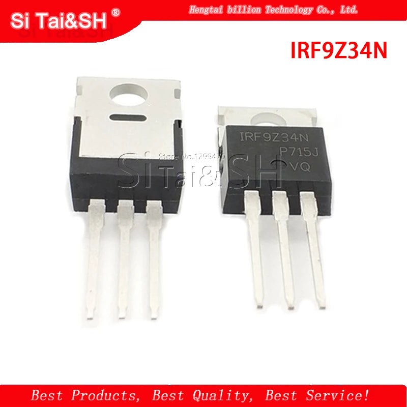 IRF9Z34N P-Channel MOSFET in TO-220 package, -55V, 17A, 100mΩ, 23.3nC, high-performance semiconductor for power electronics and switching circuits