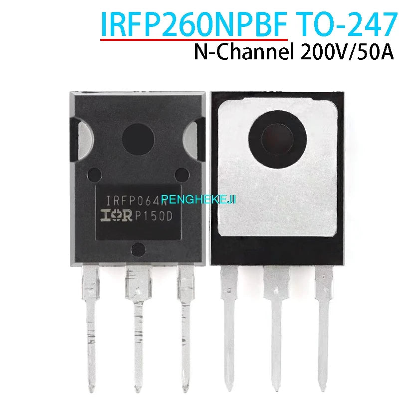 IRFP260N TO-247 N-Channel MOSFET power transistor, 200V 50A, suitable for power electronics, switching circuits, and DIY projects